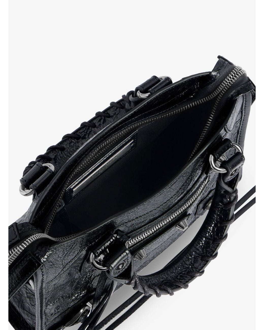 Balenciaga Black Le City Mini Arena Leather Handbag