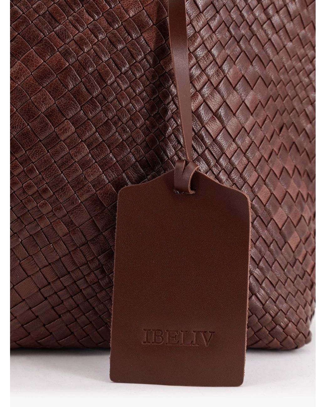 IBELIV Brown Bazika Vegetable Leather Shoulder Bag With Woven Pattern