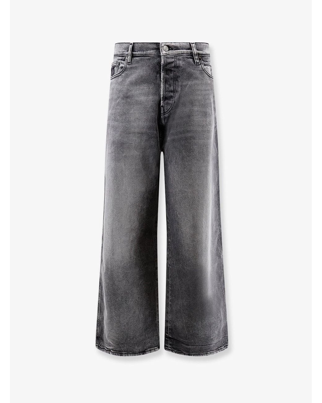 NUMERI 123456789 Gray Denim Trousers for men
