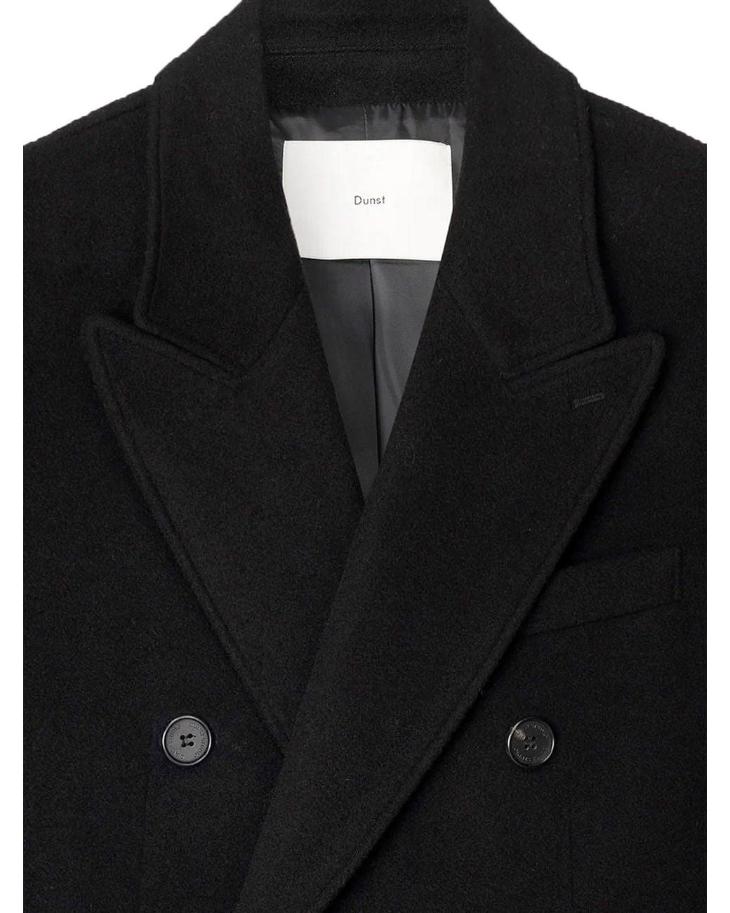 DUNST Black Wool And Cashmere Blend Coat