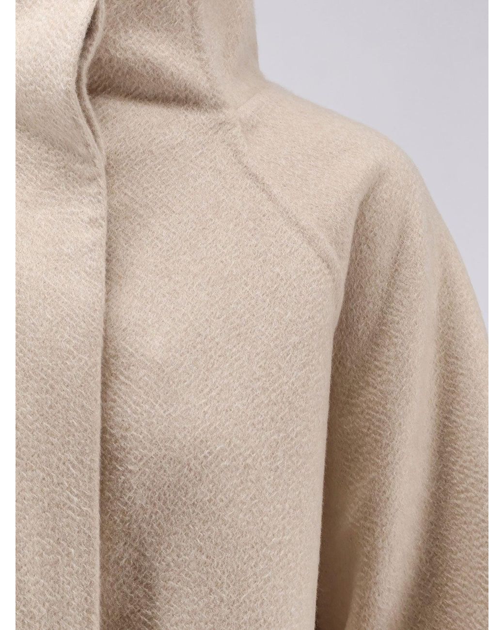 Alaïa Natural Asymmetrical Cashmere Coat