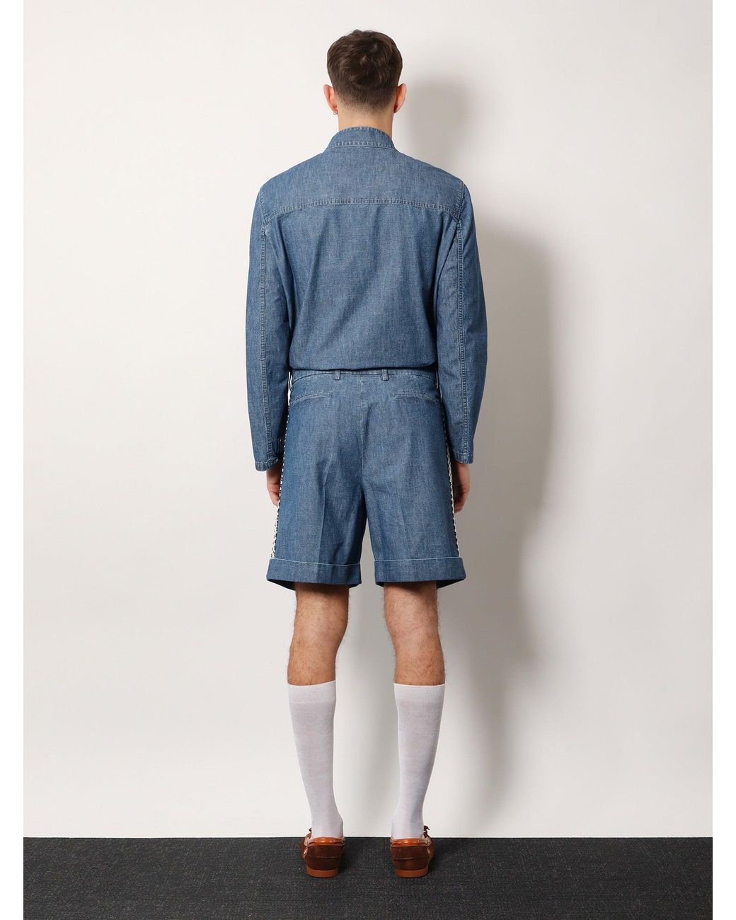 Valentino Blue Denim Shorts for men