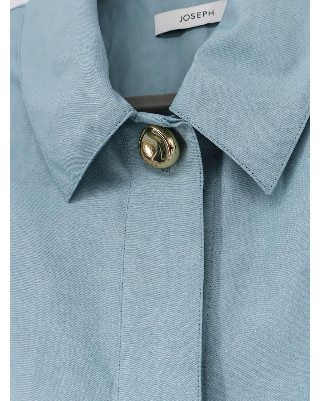 Joseph Blue Volu "Light" Linen Blend Shirt