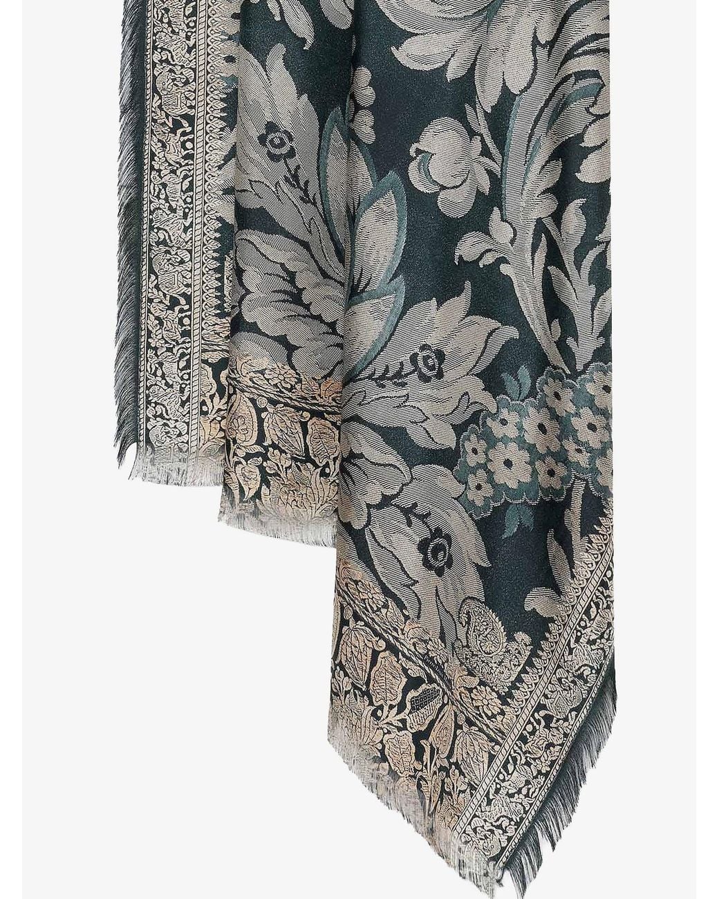 Pierre Louis Mascia Gray Aloeuw Silk Scarf