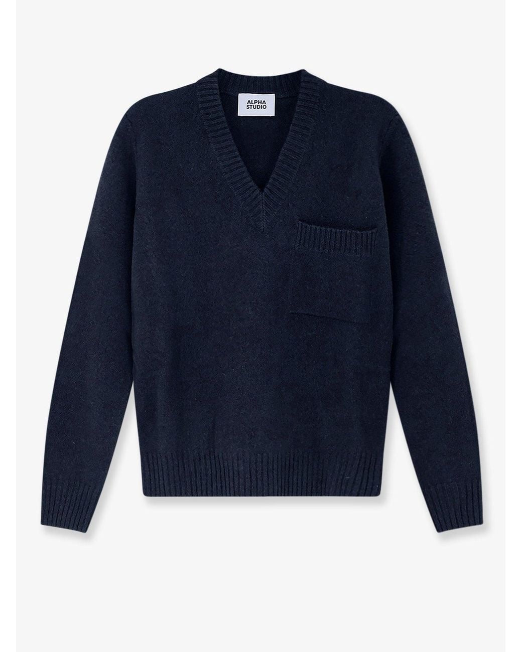 Alpha Studio Blue Virgin Wool And Cashmere Sweater for men