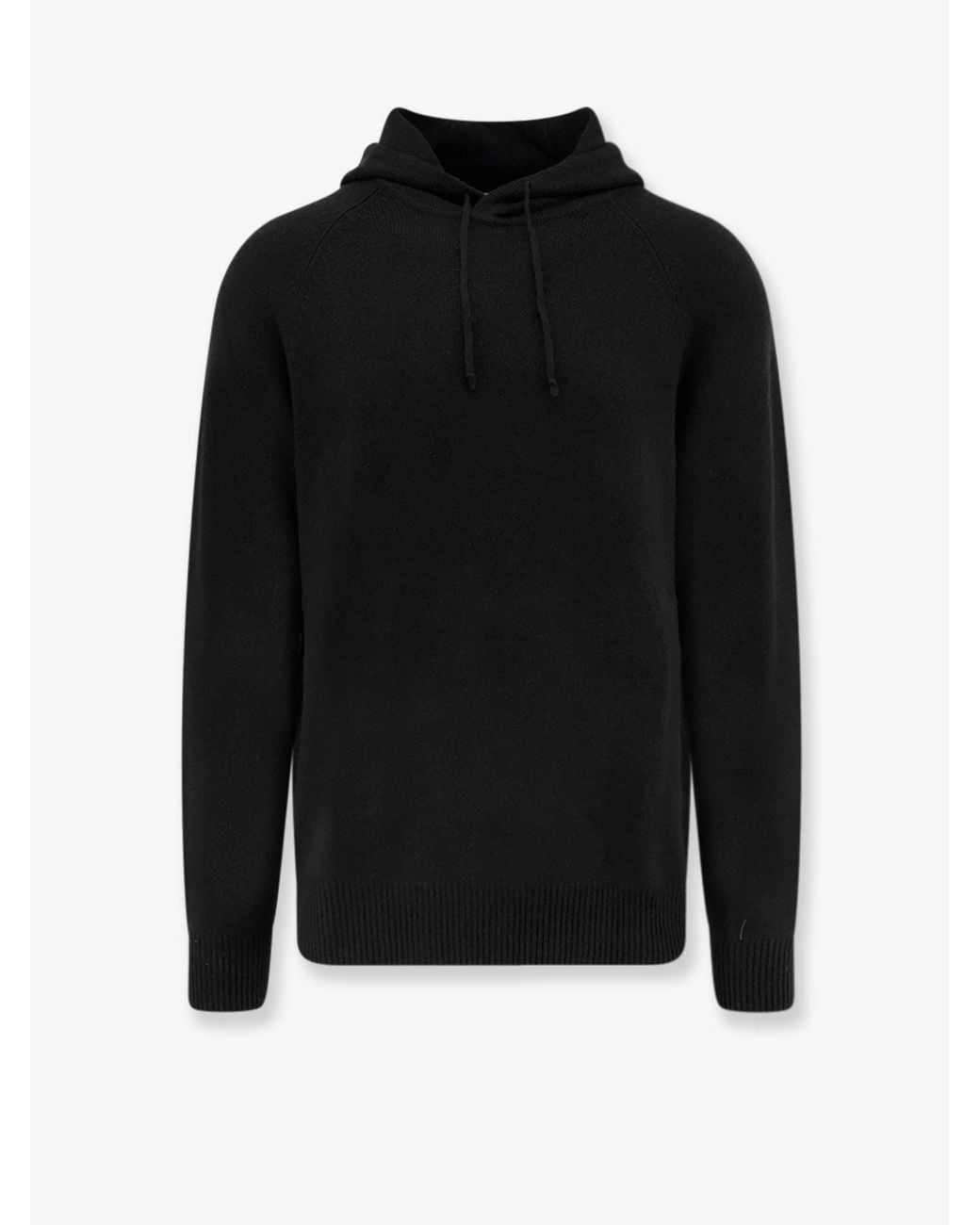 Soft Goat Black Hooded Cashmere Sweater for men