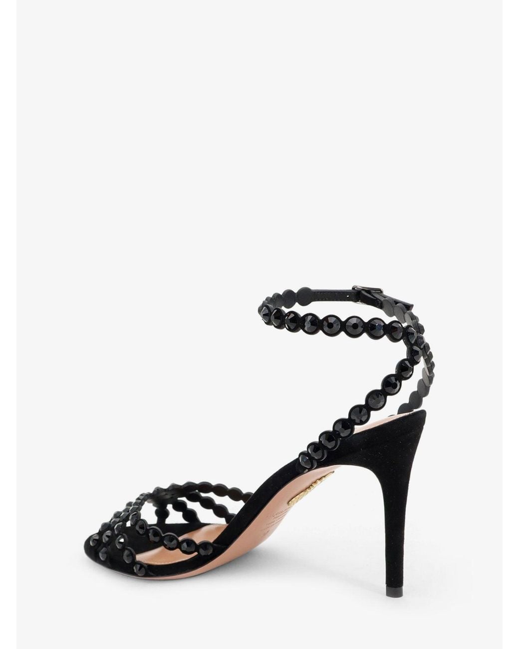 Aquazzura Black Tequila Sandals With Crystal Detail