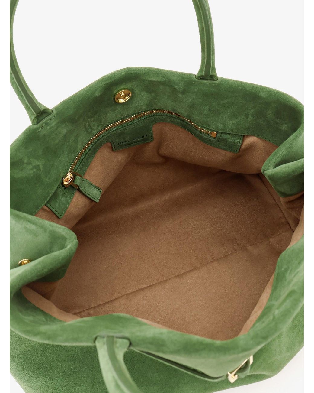 MANU Atelier Green Le Cambon 35 Suede Handbag