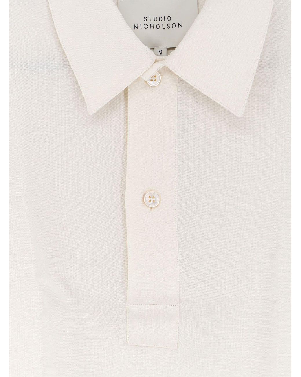 Studio Nicholson White Viscose And Linen Blend Shirt for men