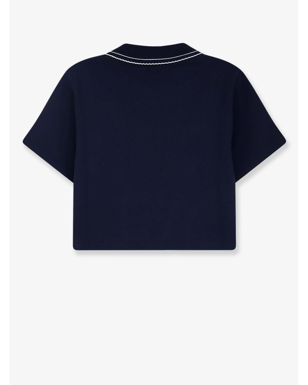 Miu Miu Blue Cotton Sweatshirt With Logo Embroidery
