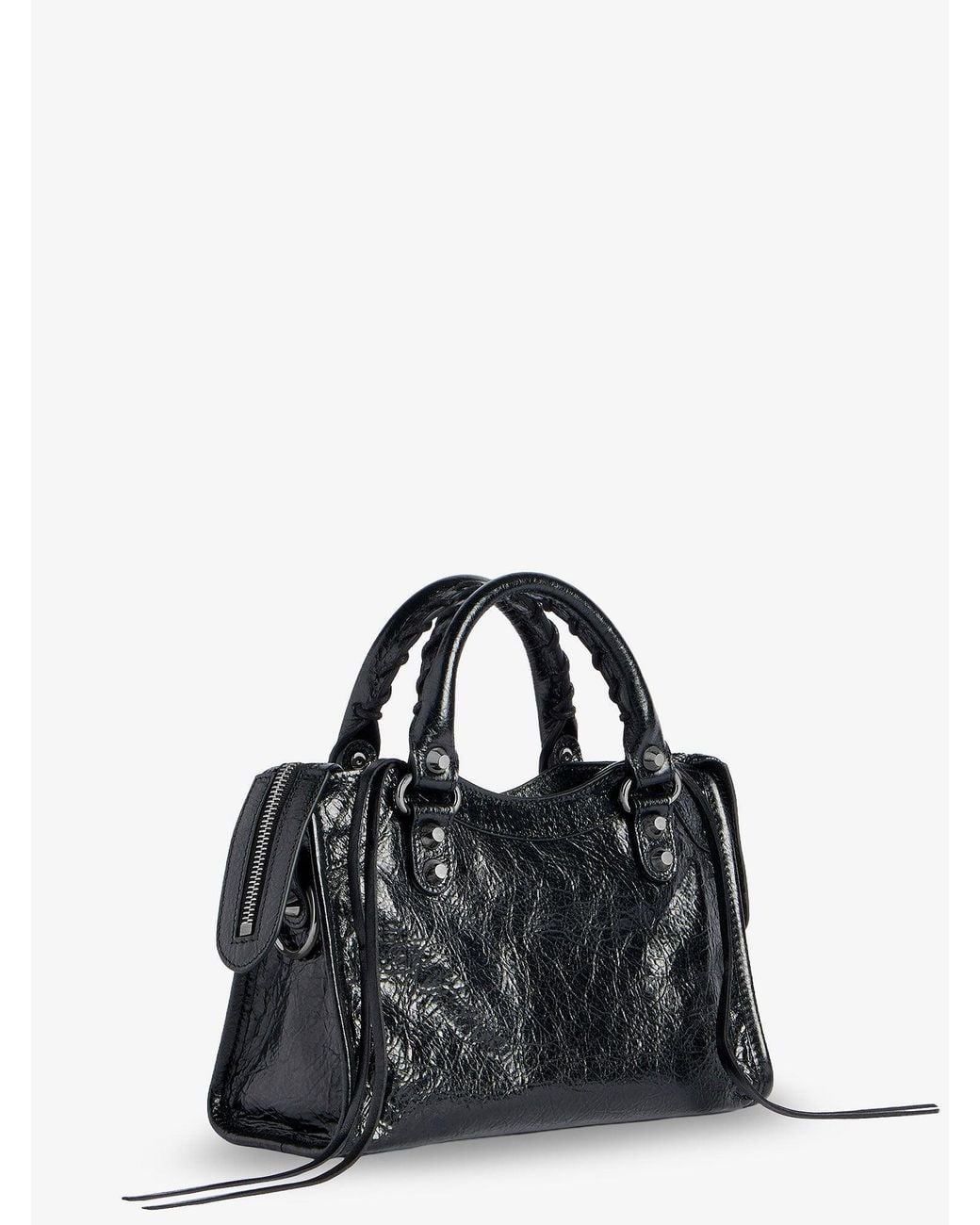 Balenciaga Black Le City Mini Arena Leather Handbag