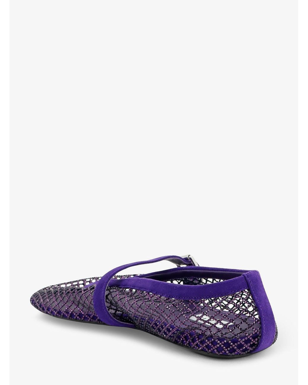Alaïa White Ballerine Flat Mesh Ballerinas With Rhinestone Detail