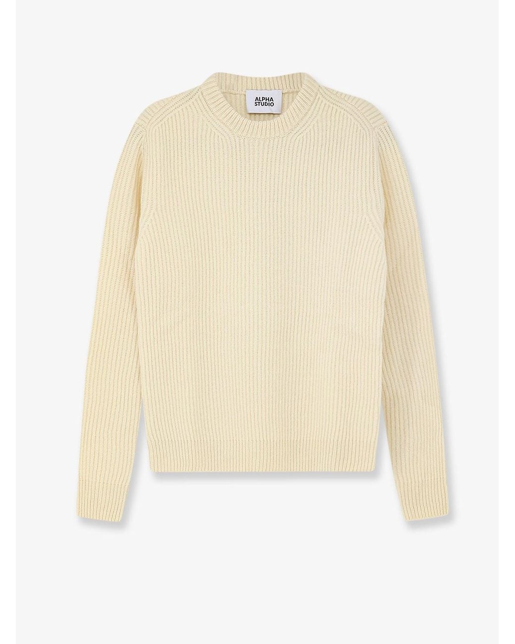 Alpha Studio White Virgin Wool And Cashmere Sweater for men