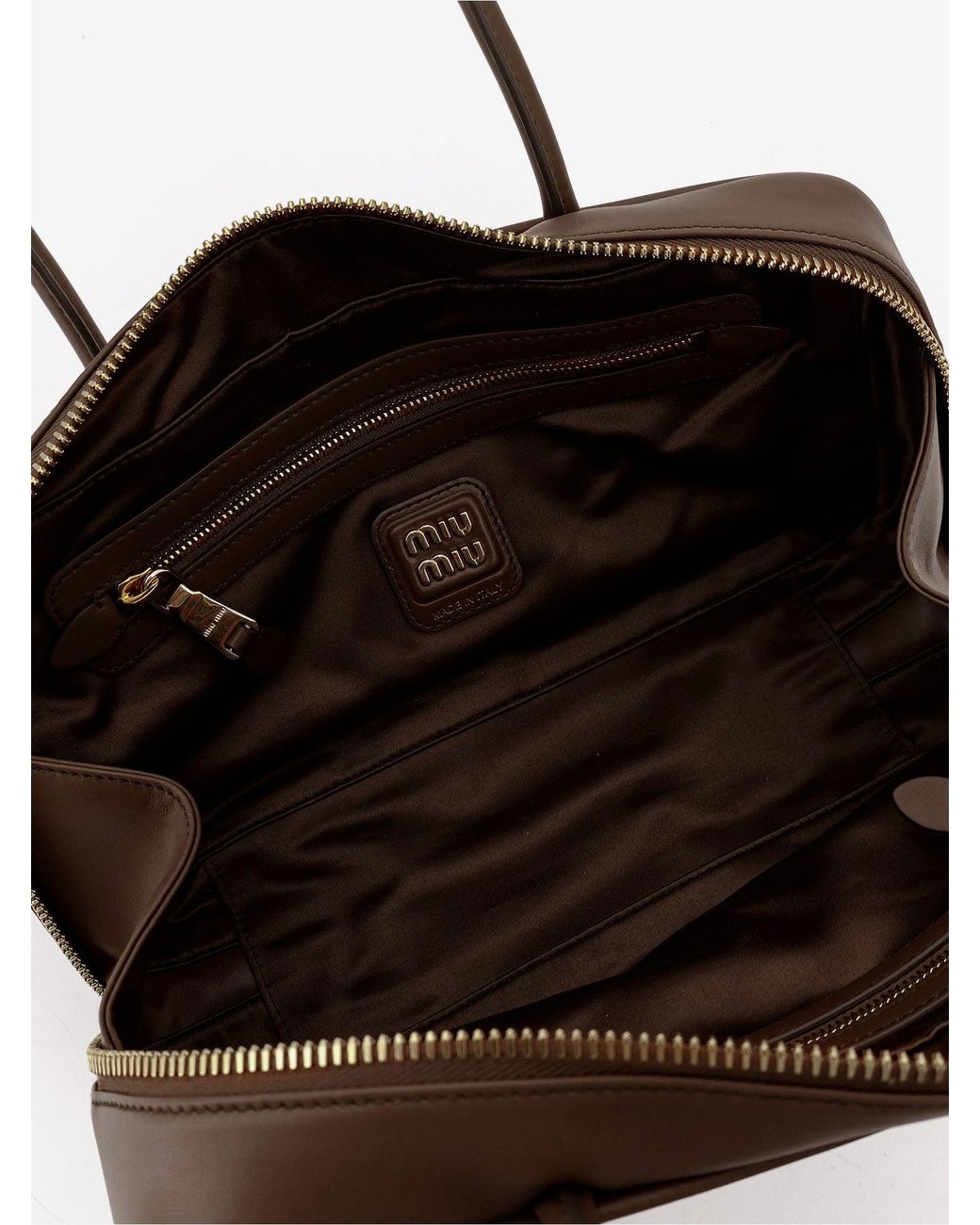 Miu Miu Brown Beau Leather Handbag