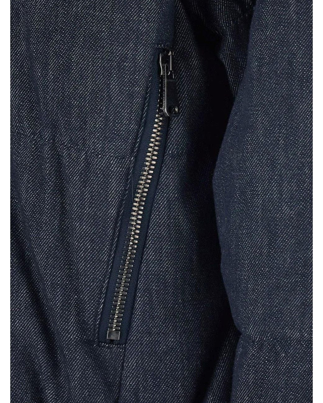 Brunello Cucinelli Blue Hooded Padded Denim Jacket