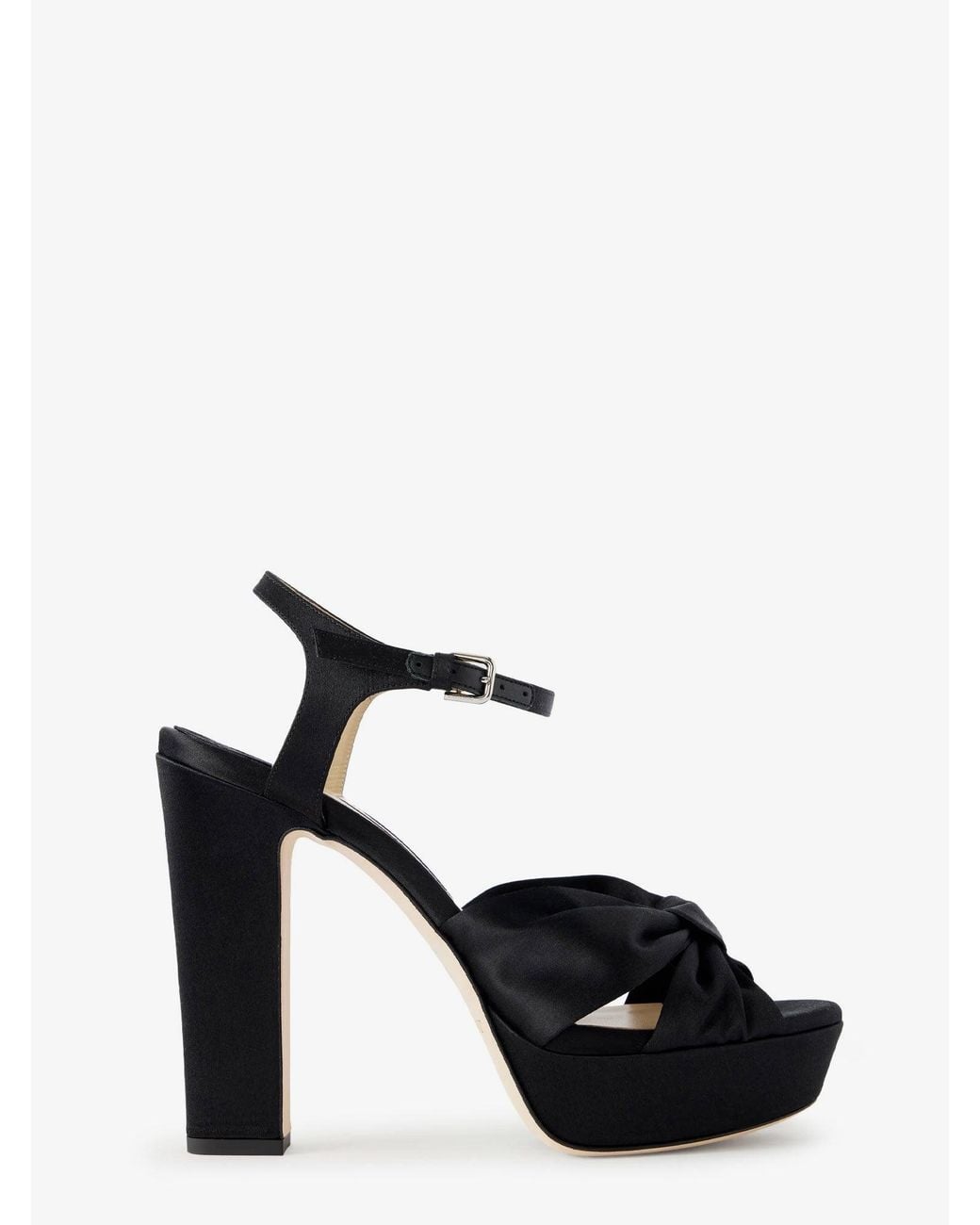 Jimmy Choo Black Heloise 120 Sandals With Nappa Platform