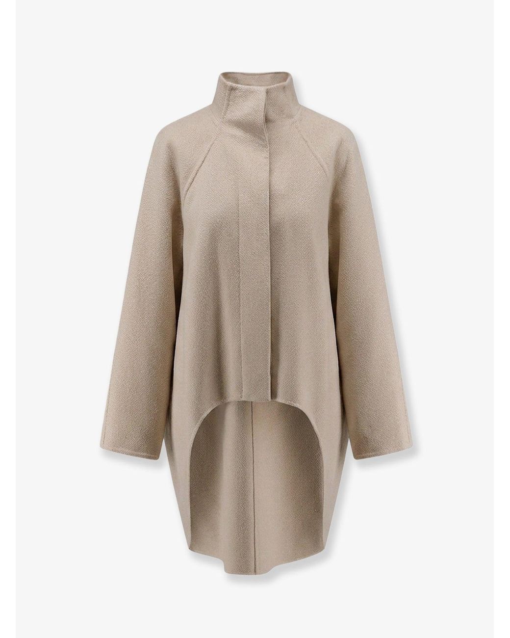 Alaïa Natural Asymmetrical Cashmere Coat