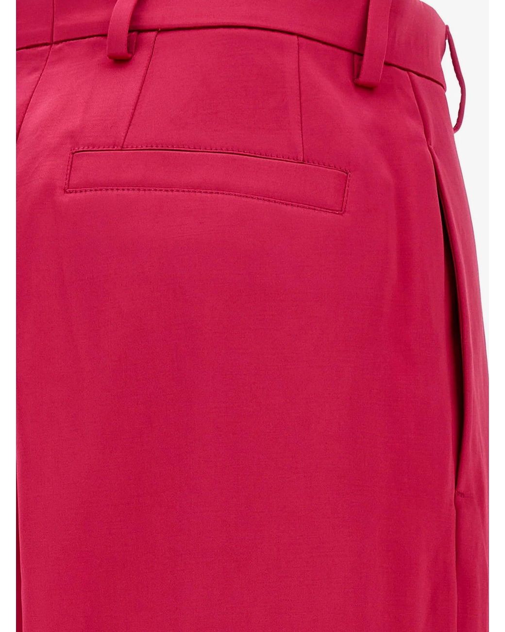 Dries Van Noten Red Penn Satin Trousers