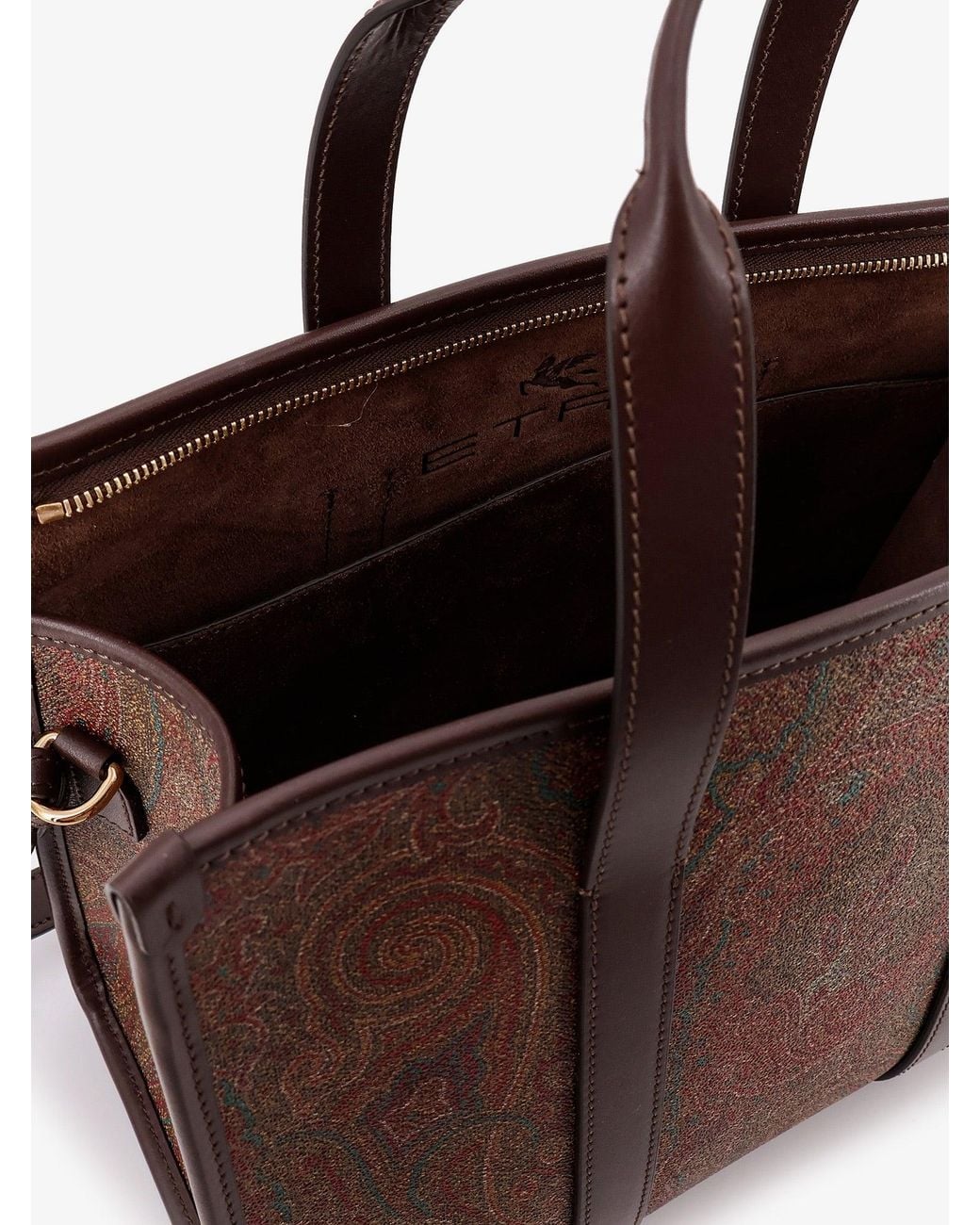 Etro Brown Arnica M Paisley Fabric Handbag