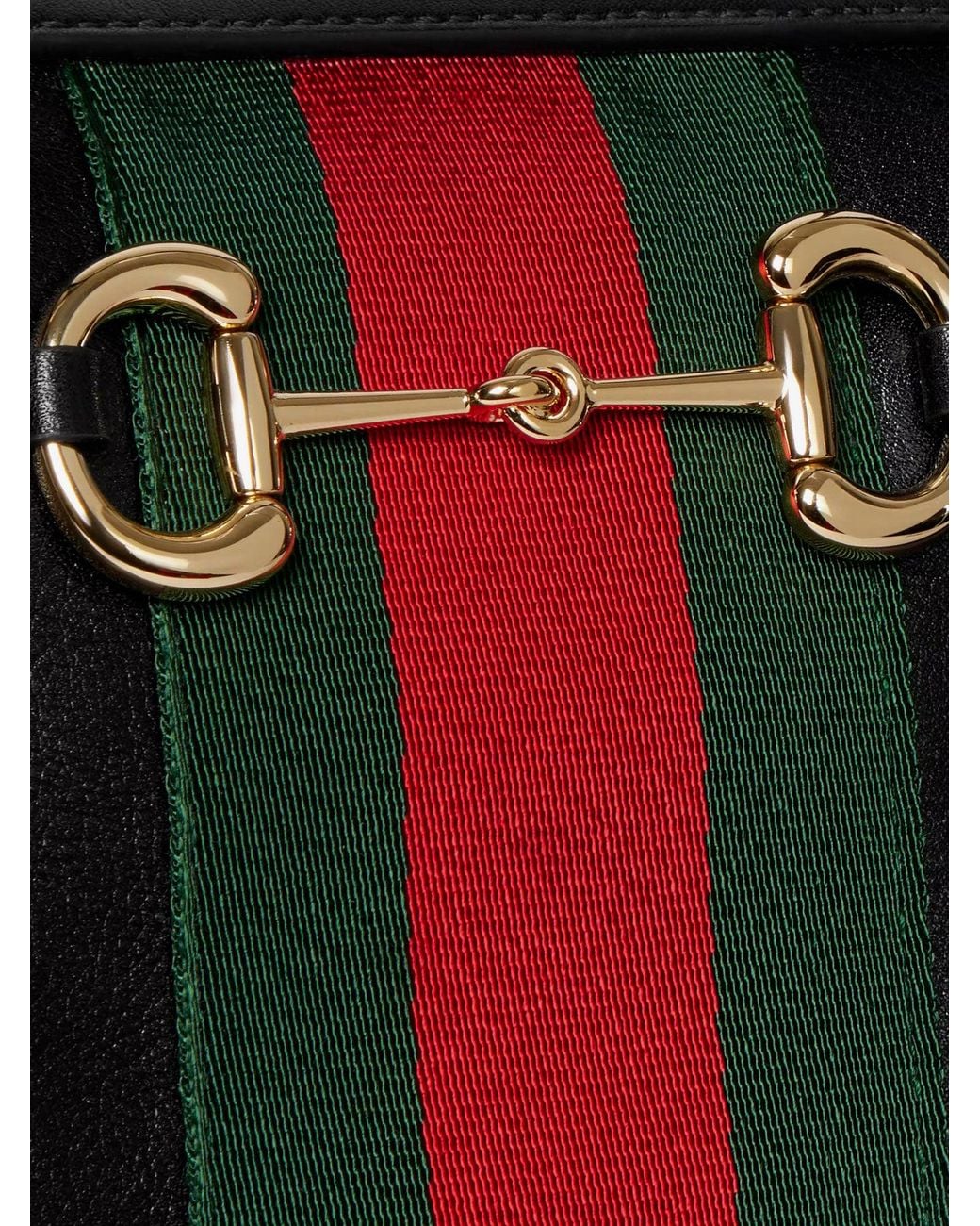 Gucci Black Leather Shoulder Bag With Metal Clasp