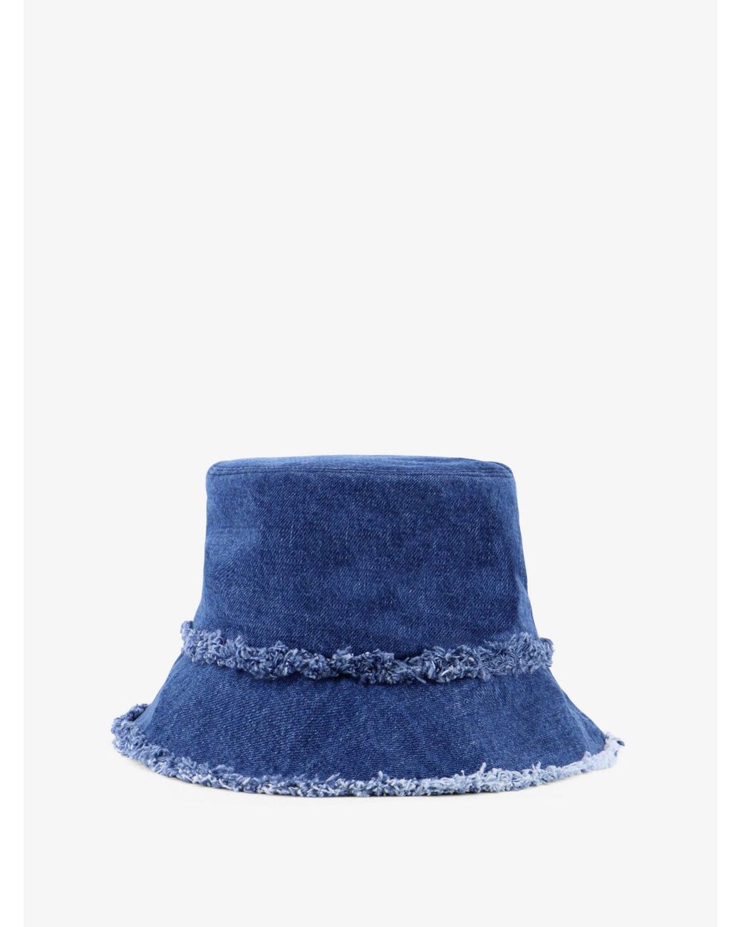 ミュウミュウ Denim cloche with logo patch バケットハット Miu Miu Denim Cloche With Logo Patch in Blue | Lyst