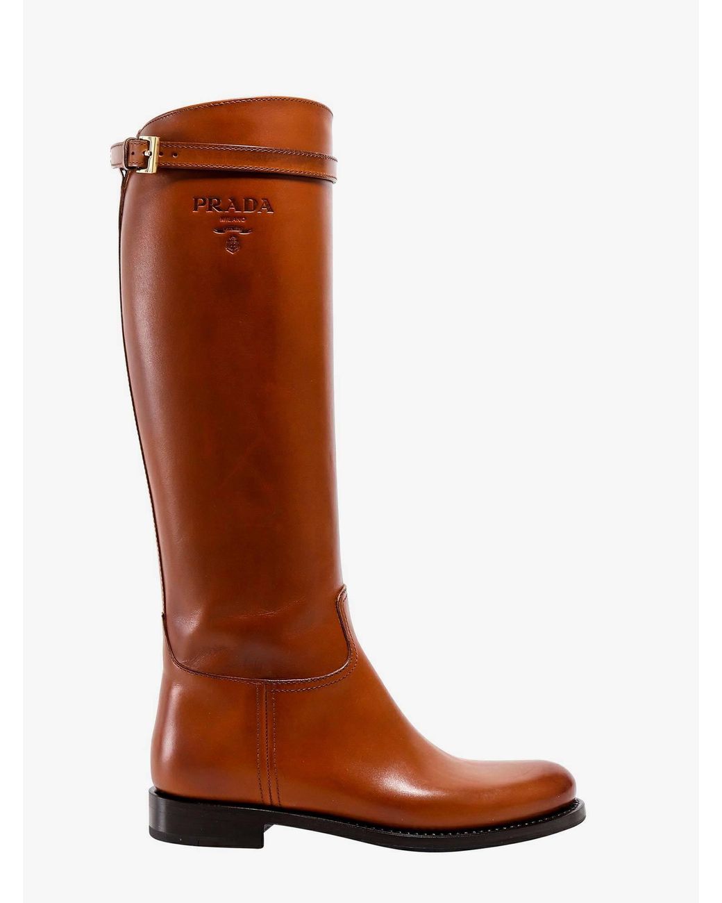 brown leather prada boots