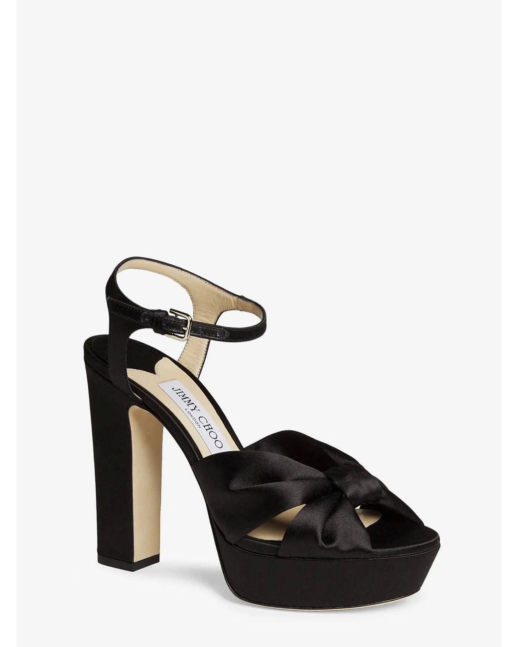 Jimmy Choo Black Heloise 120 Sandals With Nappa Platform