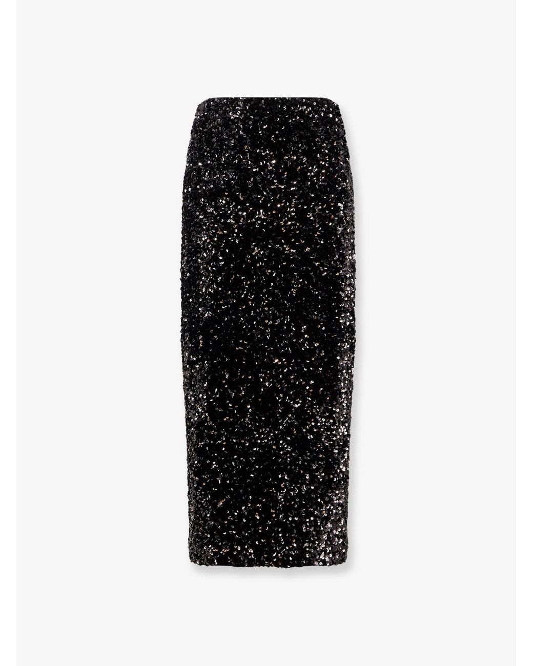 Vince Black Skirt With Sequins Embroidery