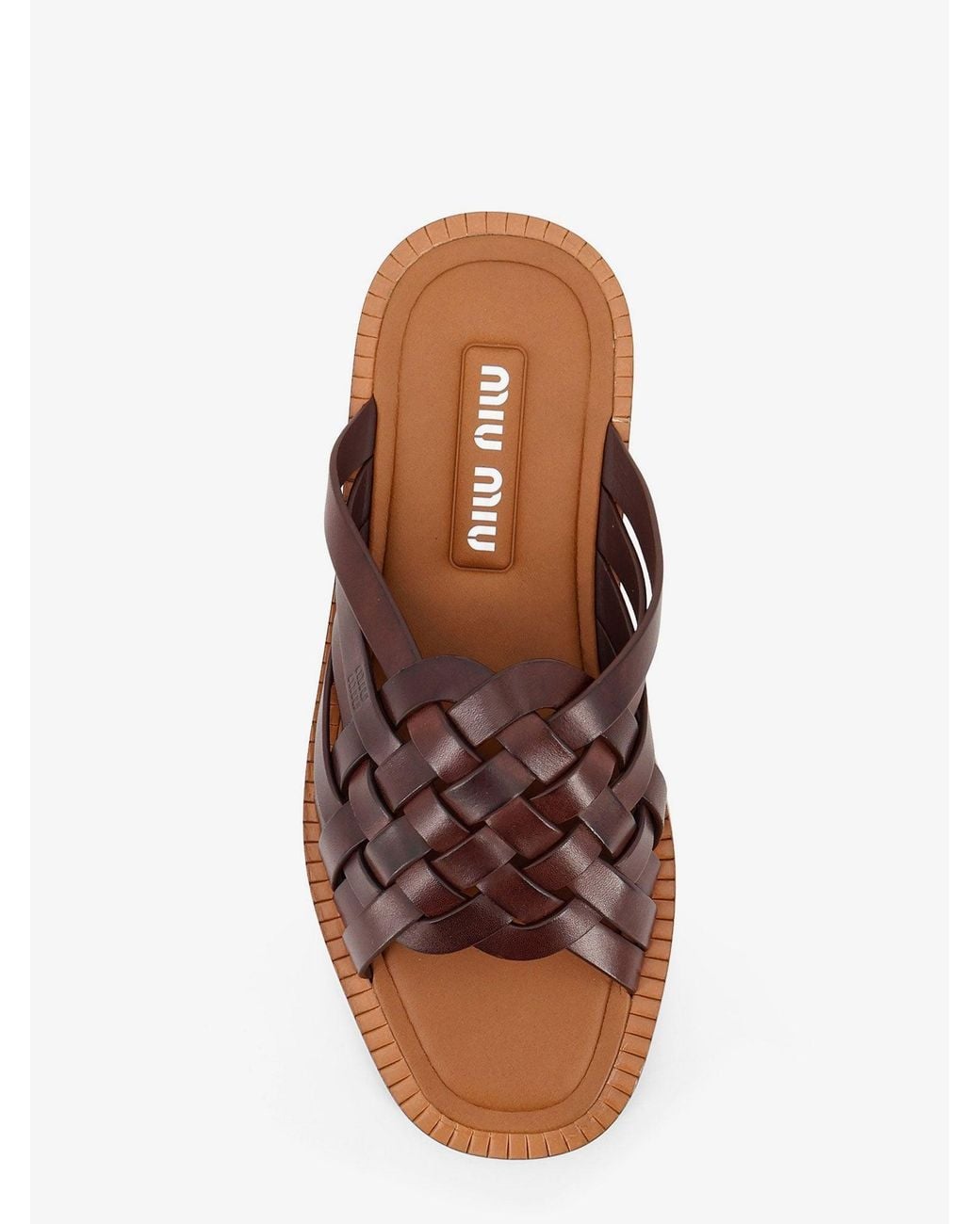 Miu Miu Brown Leather Sandals