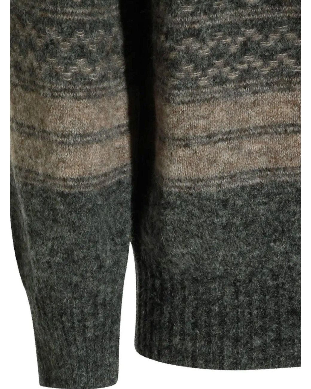Brunello Cucinelli Green Alpaca, Cashmere, And Wool Blend Cardigan for men