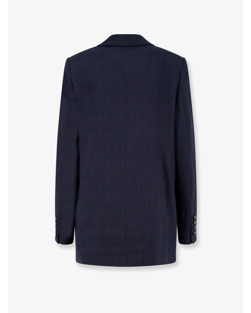 Etro Blue Double-Breasted Stretch Wool Blazer