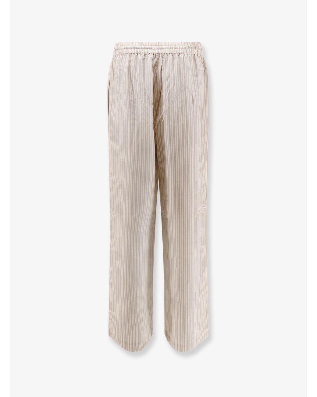 Rohe Natural Silk Striped Trousers