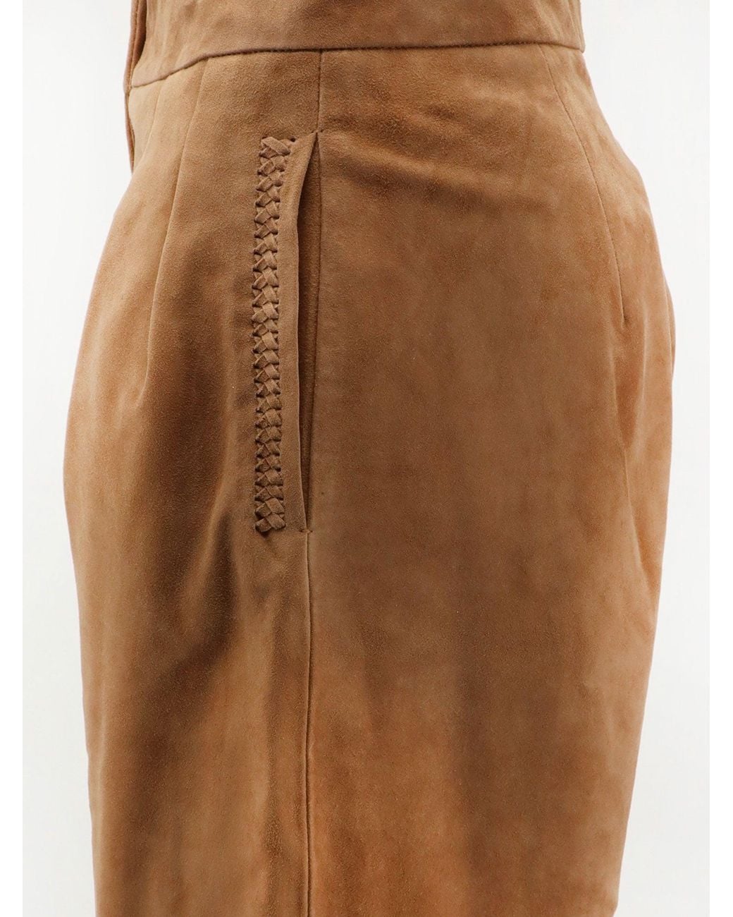 Scarlett Poppies Brown Inez Suede Bermuda Shorts