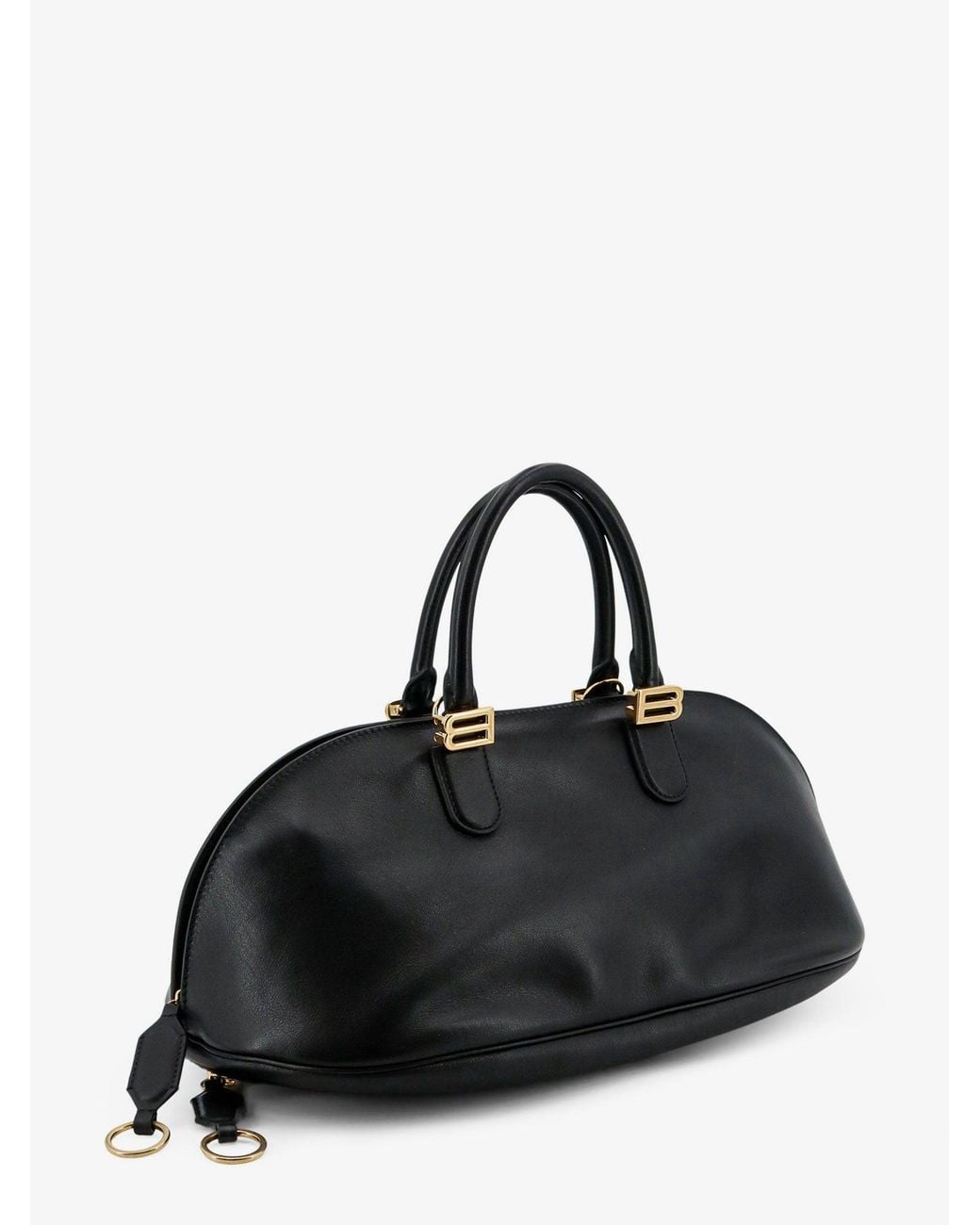 Balenciaga Black Bowling Leather Bag Bolero Handbags