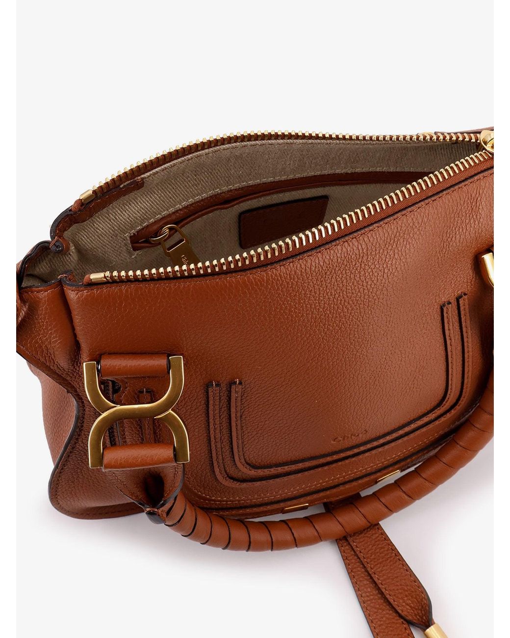 Chloé Brown Marcie Small Leather Shoulder Bag