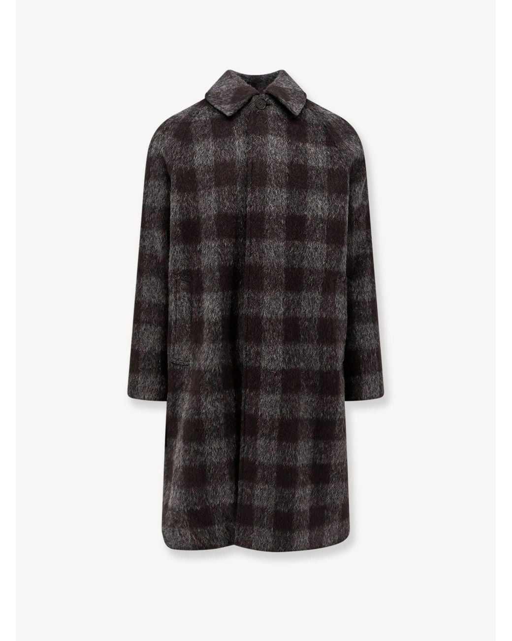 Amaranto Black Outdoor Wool, Alpaca And Mohair Coat for men