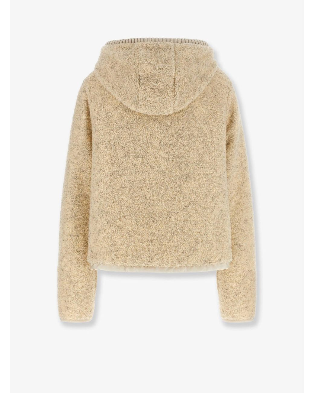 Moncler Natural Jacket/Cardigan With Zip And Hood