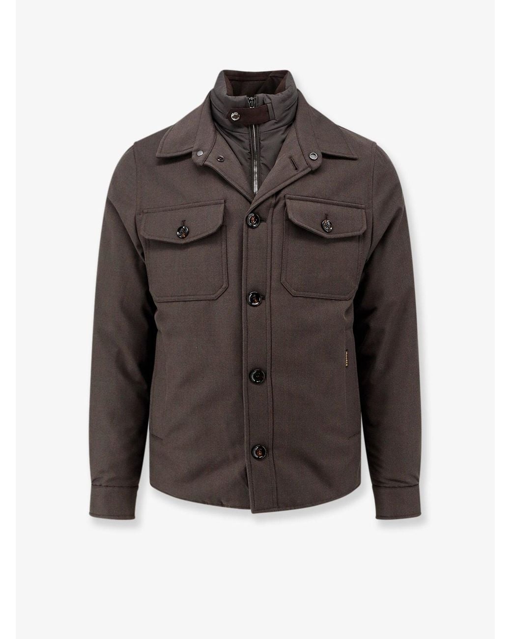 Moorer Gray Dasson-Pum Waterproof Fabric Jacket for men