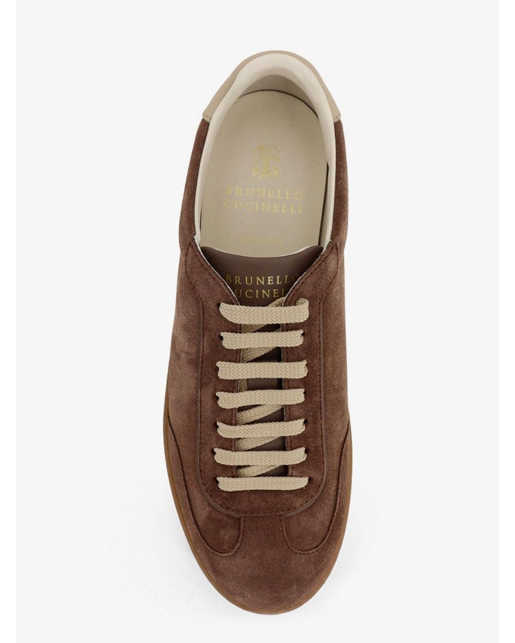 Brunello Cucinelli Brown Suede And Leather Sneakers for men