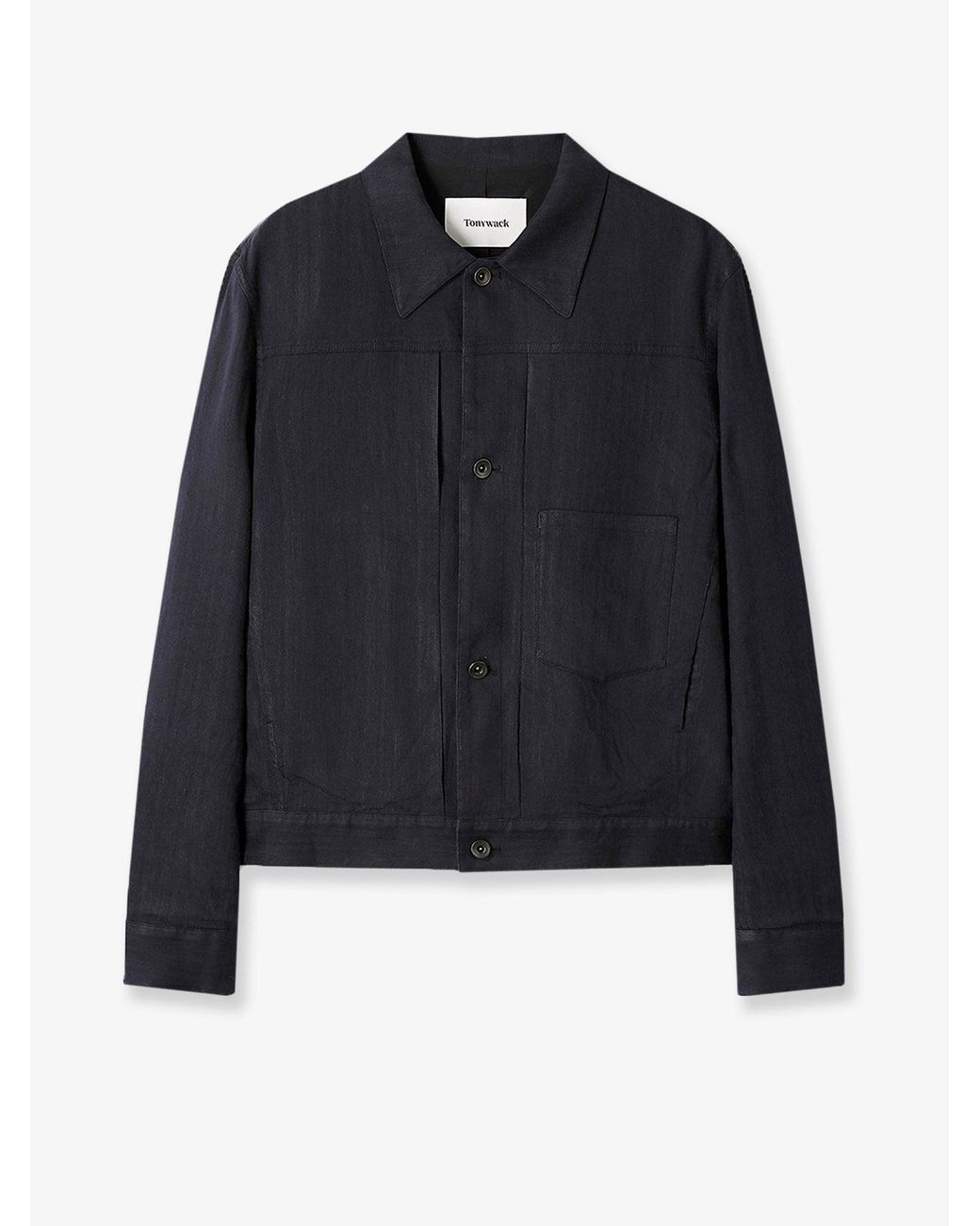 TONYWACK Blue Linen Blend Jacket for men