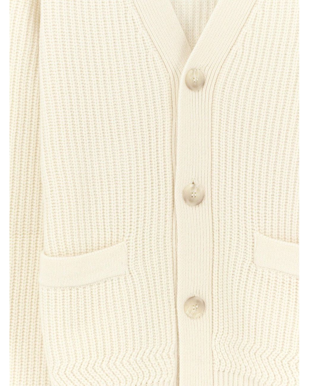 Sebago White Chandler Wool Blend Cardigan for men