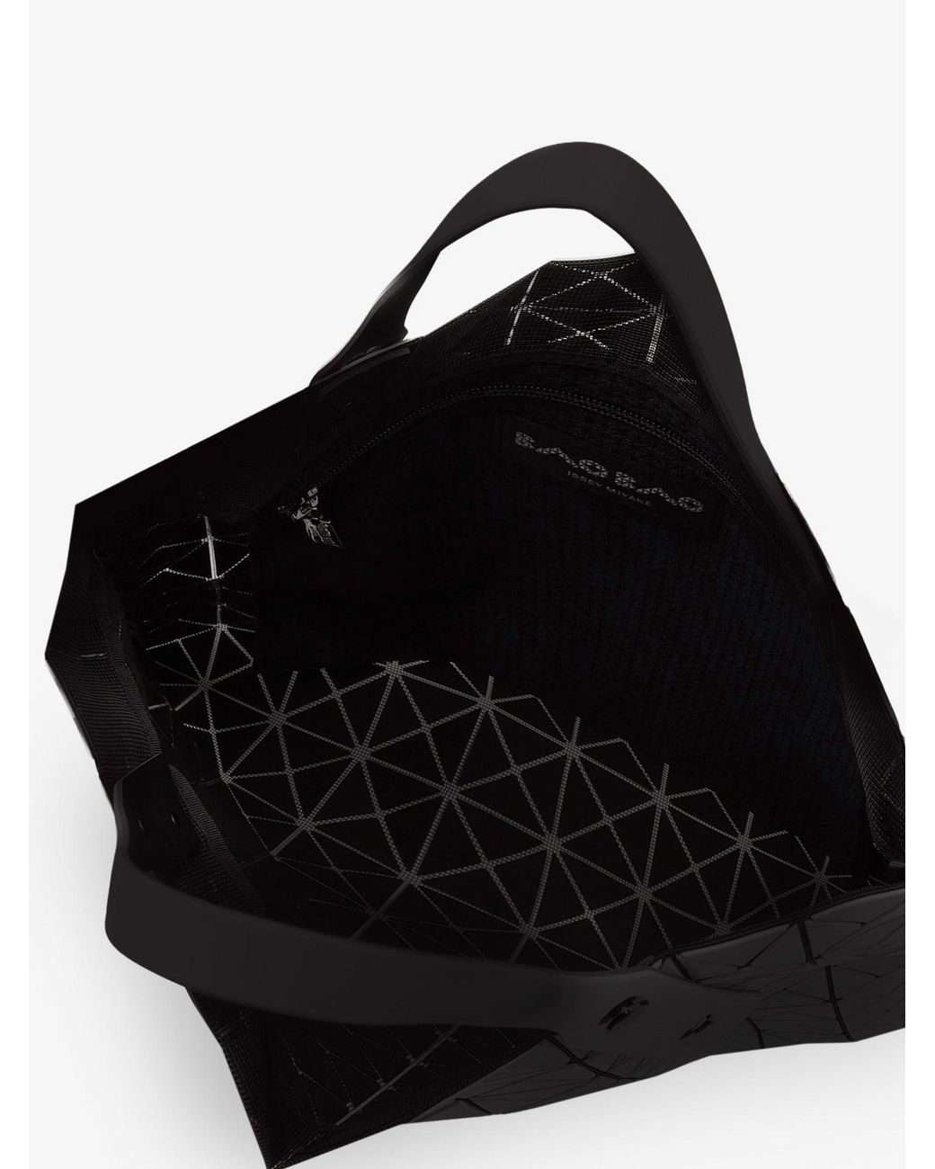 Issey Miyake Black Prism Matte Geometric Pattern Shoulder Bag
