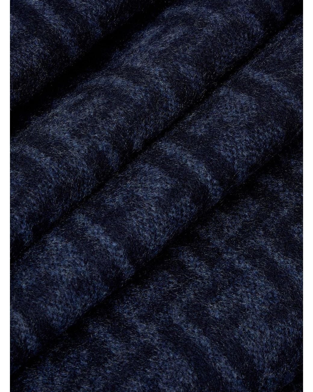 Fendi Blue Ff Zucca Wool And Cashmere Scarf for men