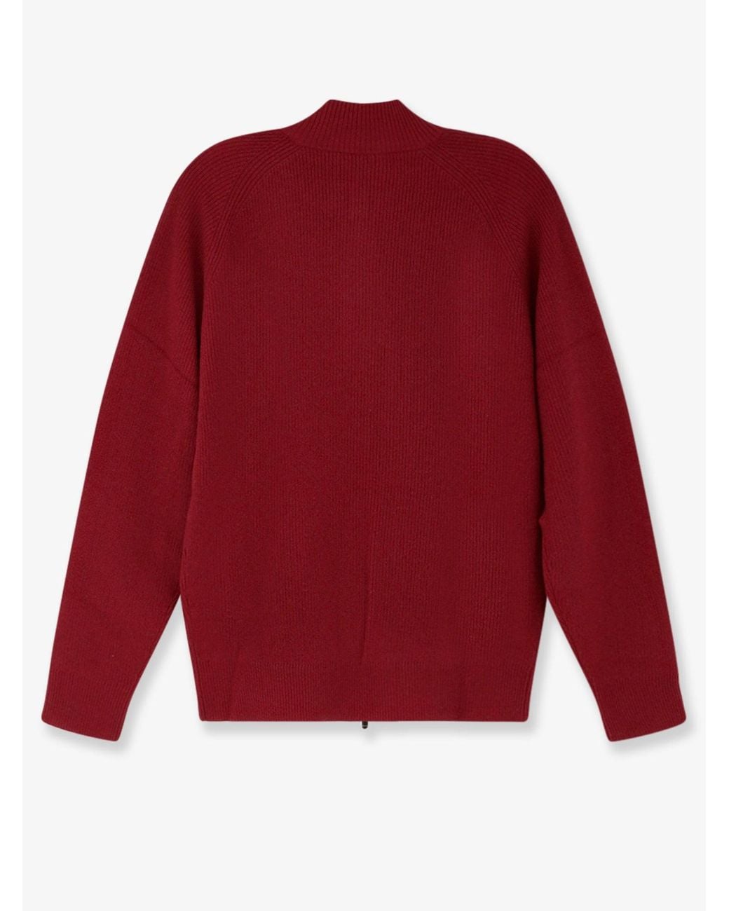 Bramani Cashmere Red Cashmere Zip-Up Cardigan for men