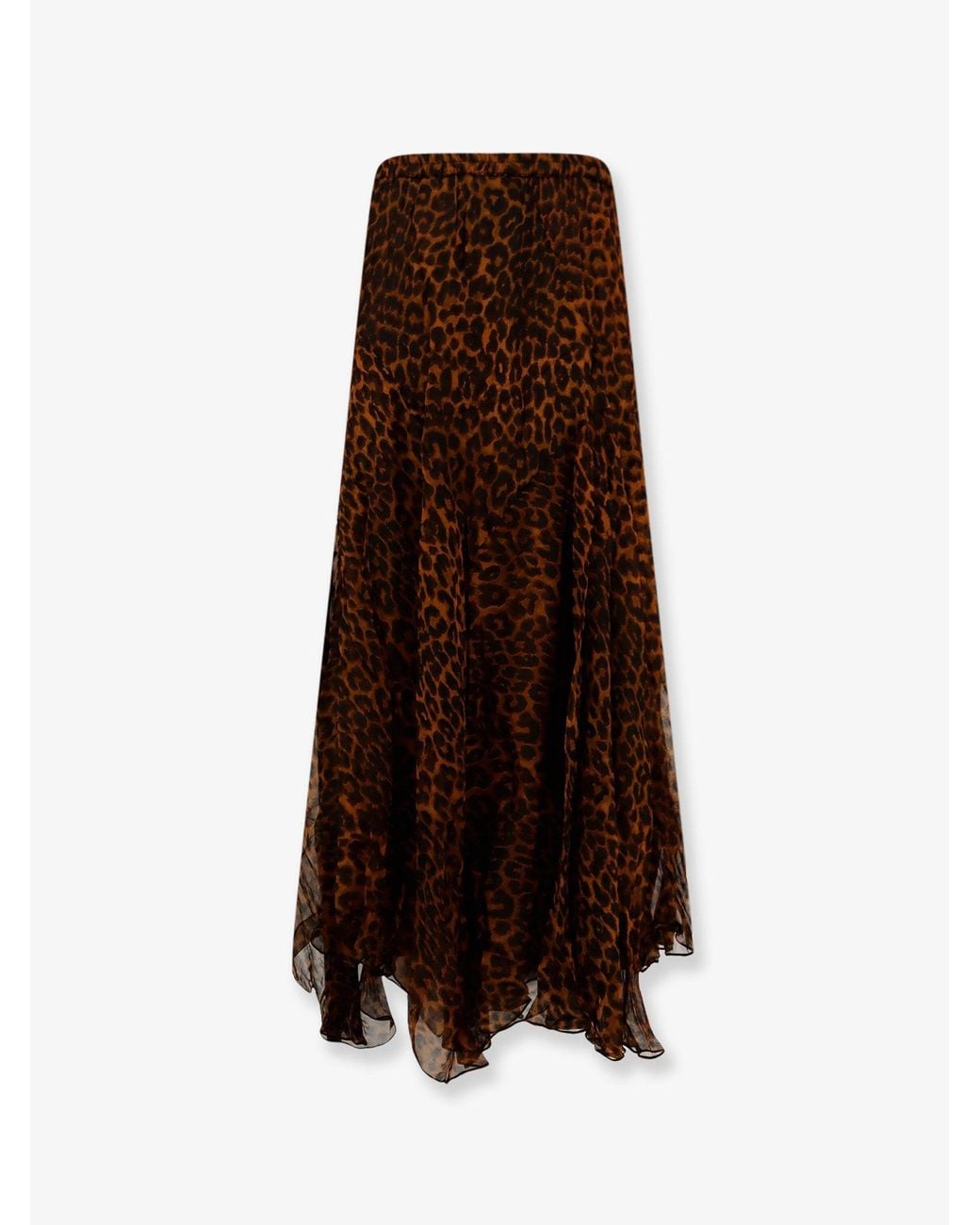Mes Demoiselles Brown Susu Leopard-Print Long Skirt