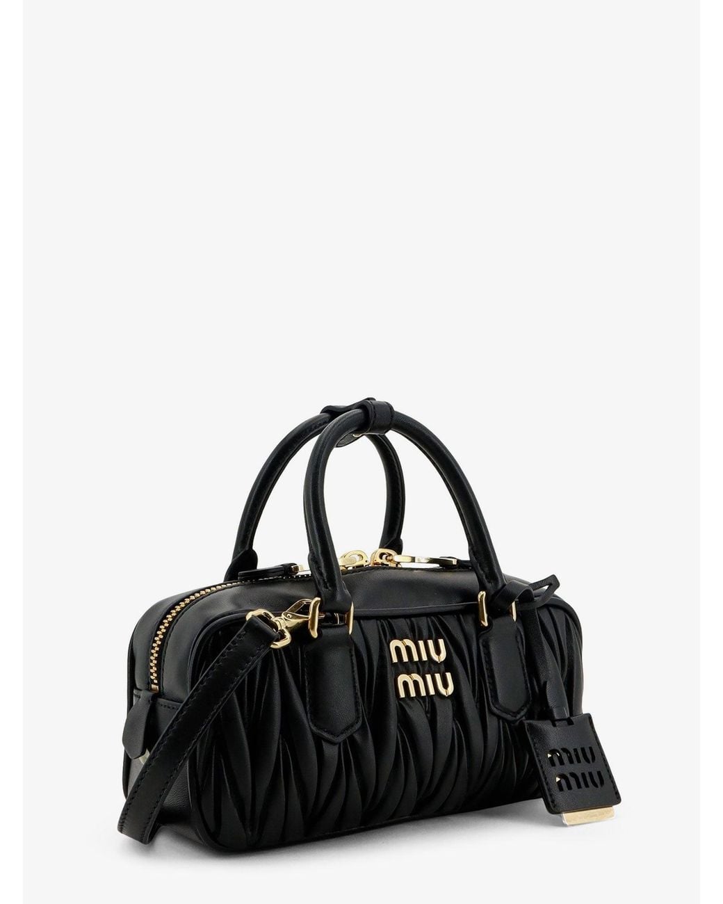 Miu Miu Black Arcadie Matelassé Leather Crossbody Bag