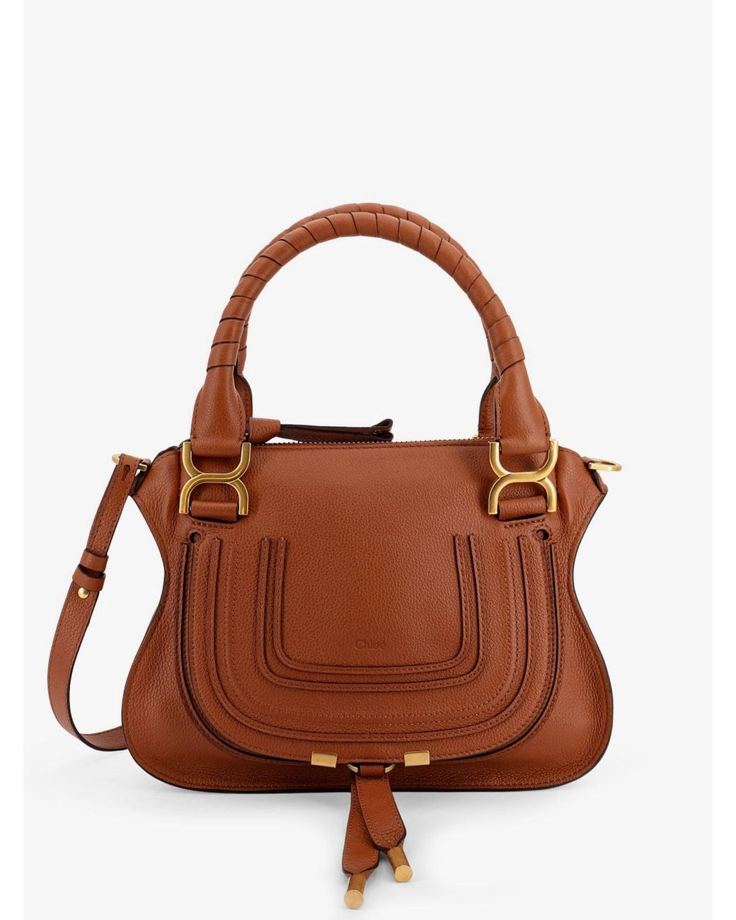 Chloé Brown Marcie Small Leather Shoulder Bag