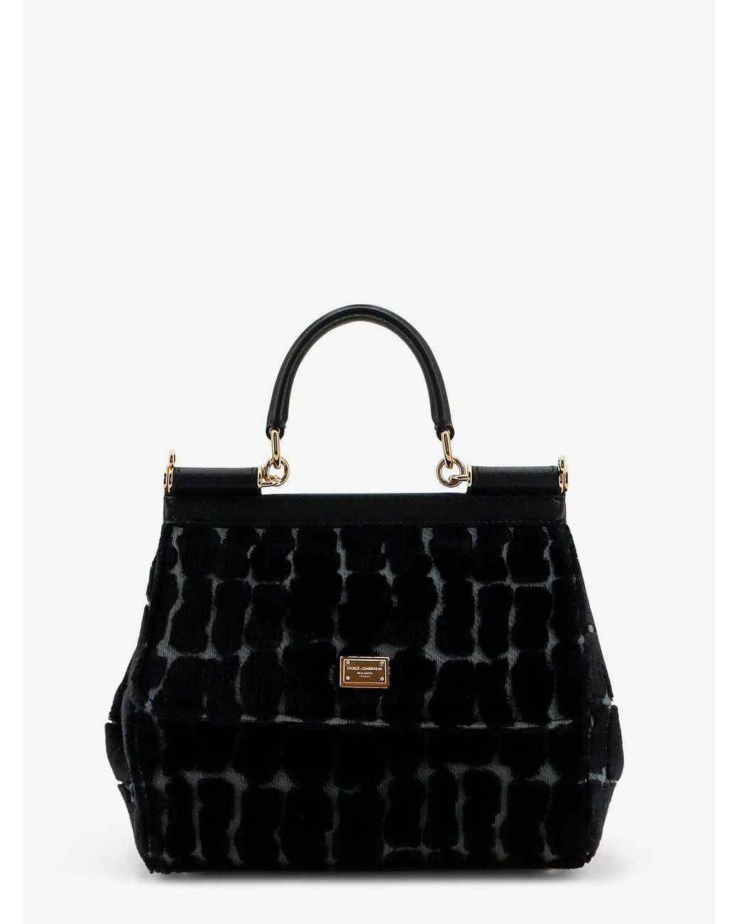 Dolce & Gabbana Black Dolce & Gabbana Sicily Velvet Handbag