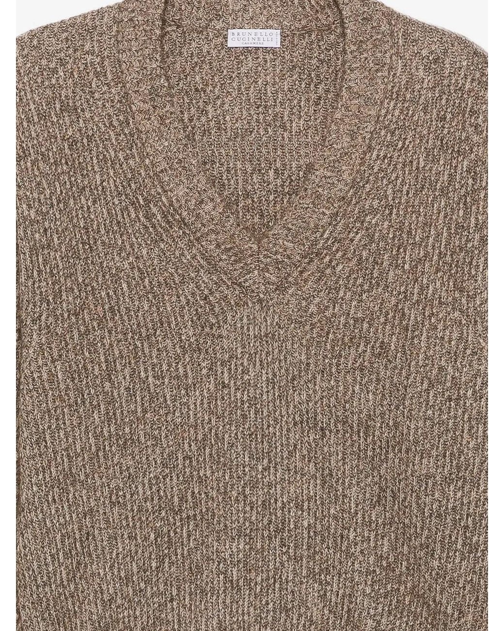 Brunello Cucinelli Brown Cashmere Blend Sweater