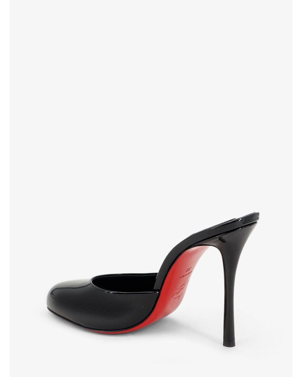 Christian Louboutin Black Patent Leather Dolly Mule Sandals